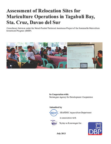 Assessment of relocation sites for mariculture operations in